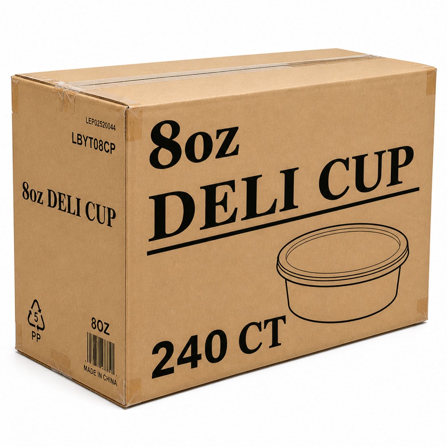 *WHOLESALE* 8oz Containers with Lids Heavy Duty Deli Disposable Plastic 240/case Food Storage & Serving VeZee