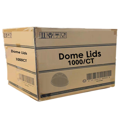 *WHOLESALE* Crystal Clear Dome PET Plastic Lids with 0.75" Straw Hole – Fits 12, 16, 20 & 24 oz Cups: 1000CT/Case Disposable Lids VeZee