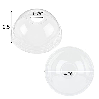 20oz Clear PET Plastic Cups with Dome Lid & Straw Smoothie Cups VeZee