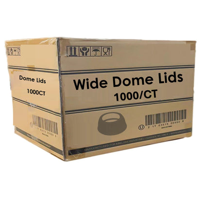 *WHOLESALE* Crystal Clear Dome PET Plastic Lids with 2" Straw Hole – Fits 12, 16, 20 & 24 oz Cups: 1000CT/Case Disposable Lids VeZee