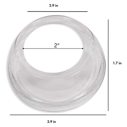 20oz Clear PET Plastic Cups with 2" Wide Dome Lid & Straw Smoothie Cups VeZee
