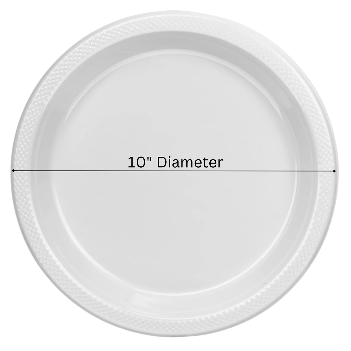 10" & 7" White Disposable Plastic Plates Combo Set Disposable Plates Hanna K Signature