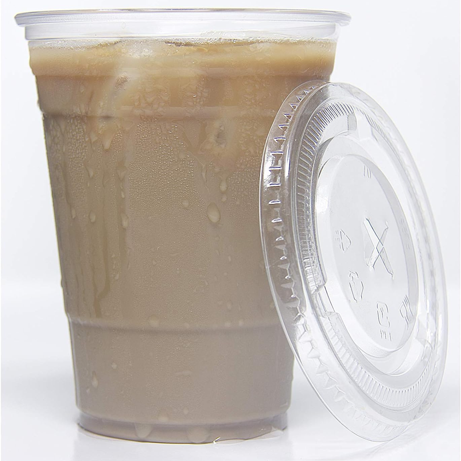 16oz Plastic Clear PET Cups With Flat Lid & Straw, for All Kinds of Beverages Smoothie Cups VeZee   