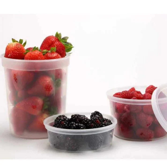 *WHOLESALE* 168oz Extra Strong Quality Heavyweight Disposable Plastic Deli Container with Lids: 100/Case