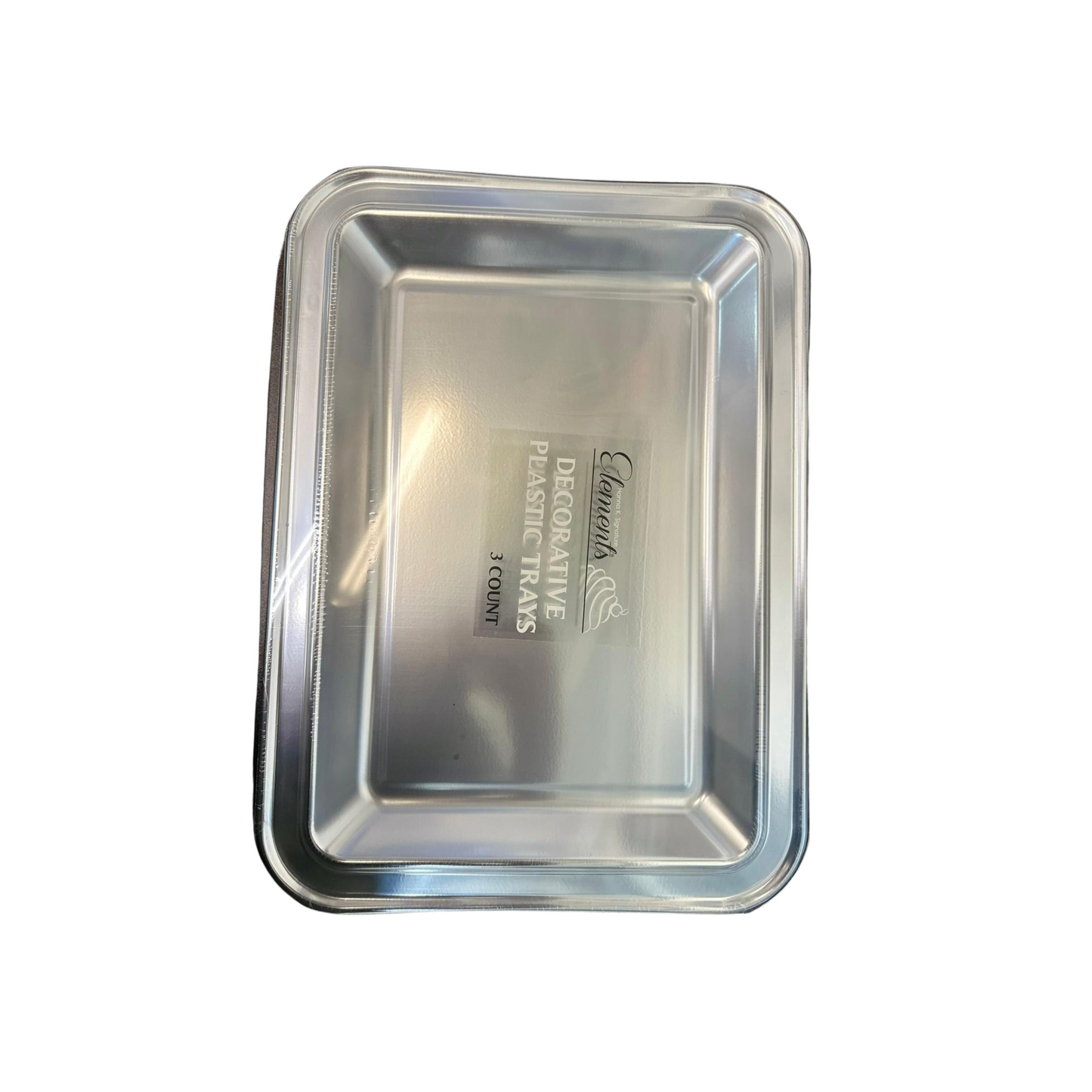 Silver Rectangle Serving Plastic Tray, 17.75 X 12.75 Tray King Zak   