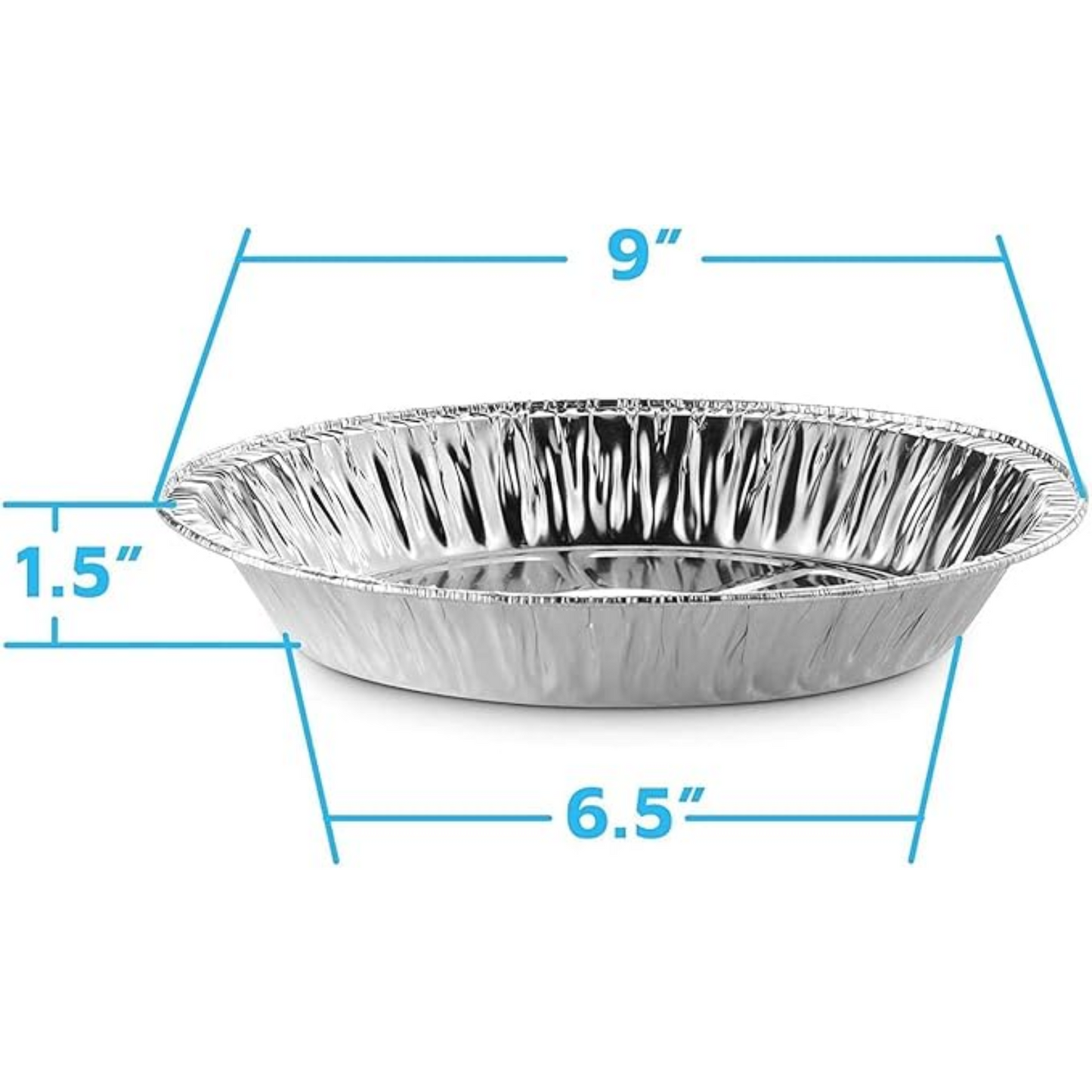 Disposable 9” Aluminum Foil Pie Pans / Non-Stick & Oven Safe, Silver Disposable JetFoil   