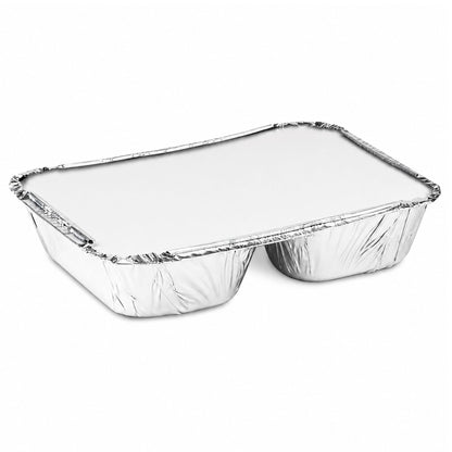 WHOLESALE 3 Compartment Aluminum Disposable Foil Pan/Tray with Board Lids 250/Case Take-Out Containers VeZee