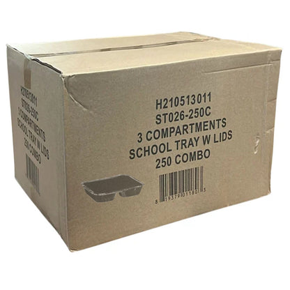 *WHOLESALE* Disposable 3 Compartment Aluminum Dinner Foil Pan/Tray with Board Lids Take-Out Containers VeZee