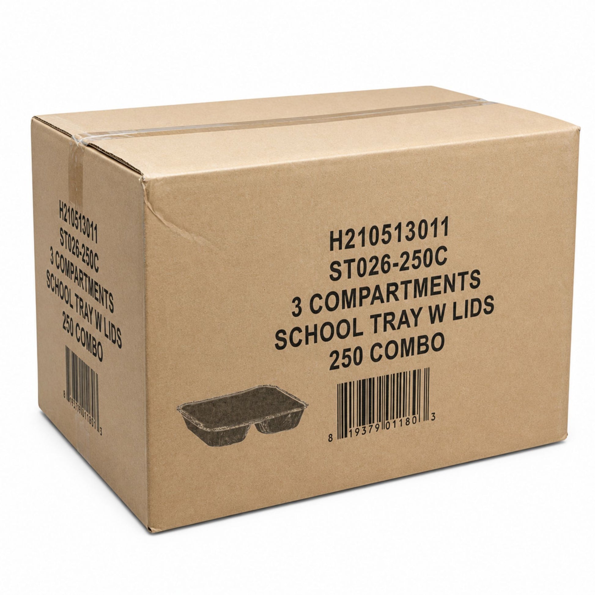 WHOLESALE 3 Compartment Aluminum Disposable Foil Pan/Tray with Board Lids 250/Case Take-Out Containers VeZee