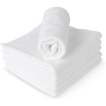 Wash Cloths 12"x12" 100% Cotton White 10 Pack Washcloths VeZee