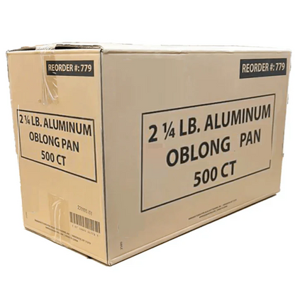 *WHOLESALE* 2.25Lb Oblong Pan 8.25" x 5.75" Disposable Aluminum 500 ct/case Baking & Cookie Sheets VeZee