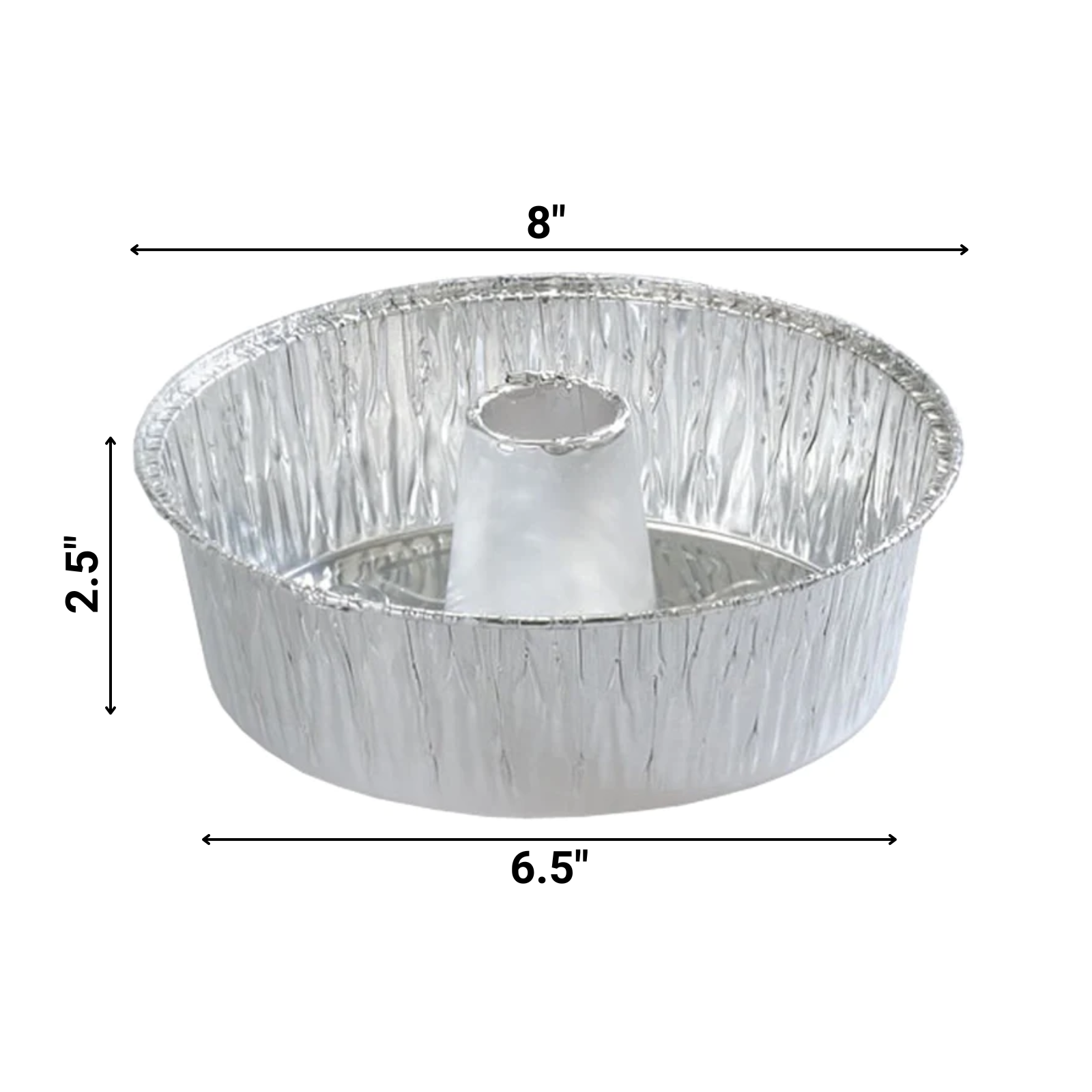 Disposable Aluminum 8" Angel Tube Foil Pan Disposable VeZee   