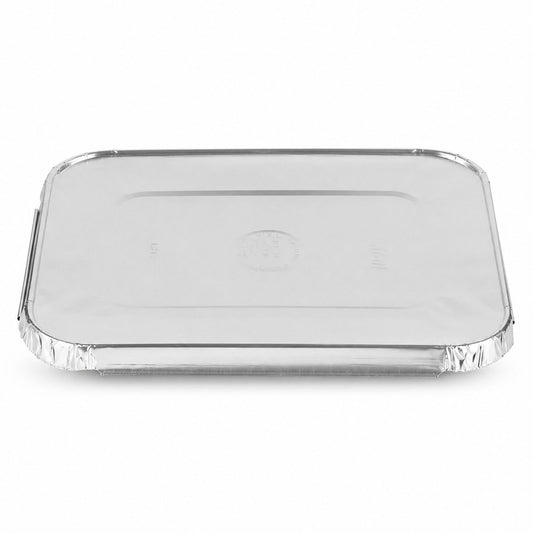 *WHOLESALE* 5LB Oblong Aluminum Lid (Must bend edges of pan to fit) 250/Case Disposable Lids VeZee
