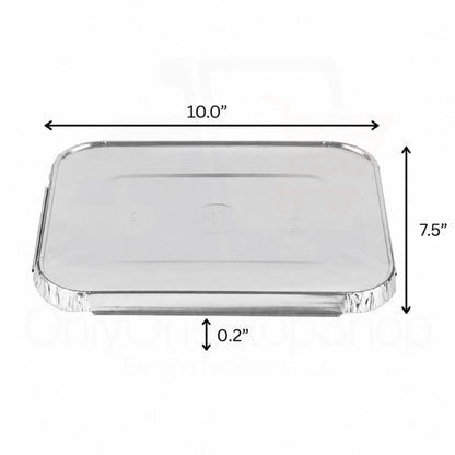 *WHOLESALE* 5LB Oblong Aluminum Lid (Must bend edges of pan to fit) 250/Case Disposable Lids VeZee