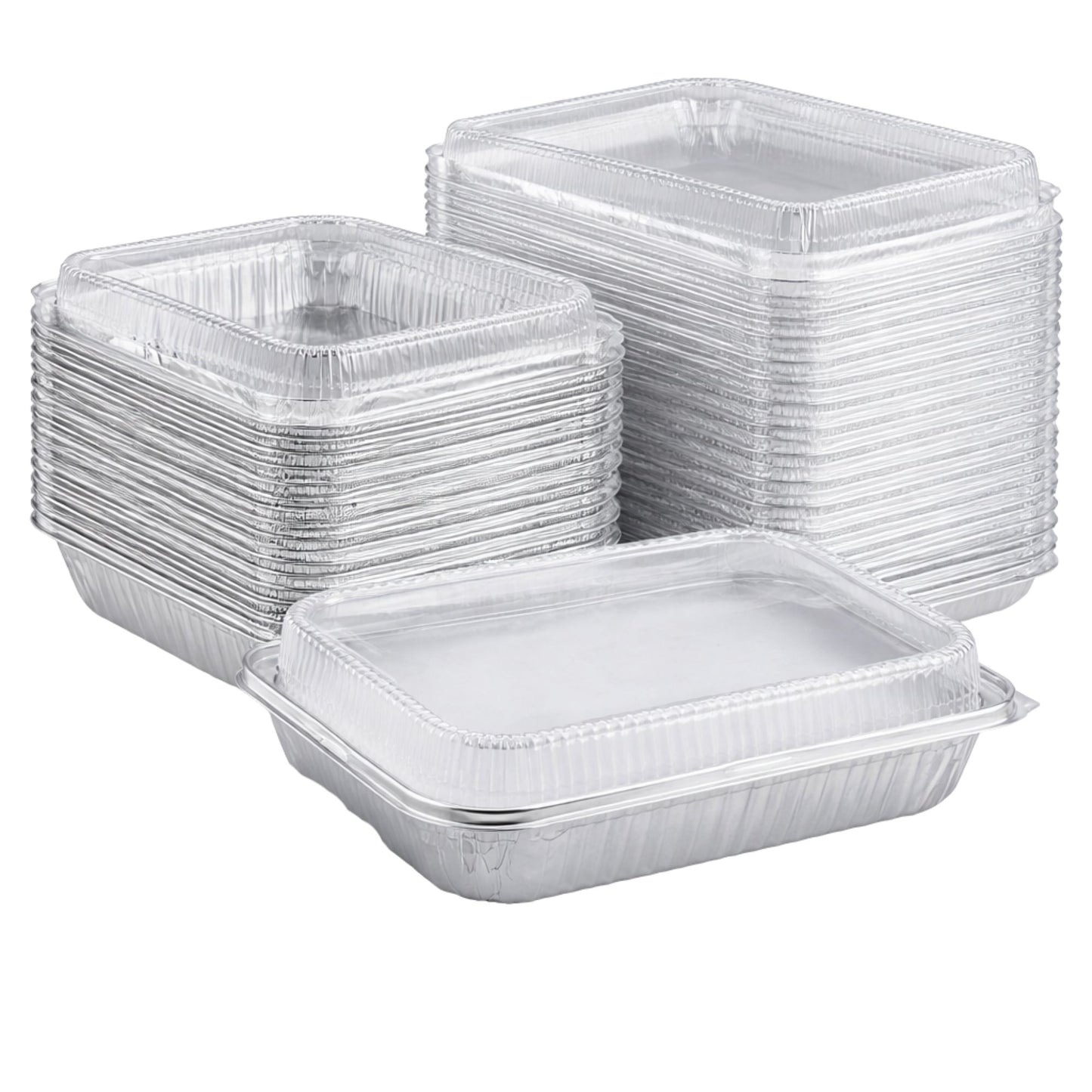 9×13 Half Size Heavy Weight Aluminum Pans with Dome lids Disposable Roasting Pans JetFoil