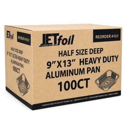 *WHOLESALE* 9×13 Half Size Aluminum Pans Disposable Heavy Duty Weight 100 Pack Aluminum Pans JetFoil