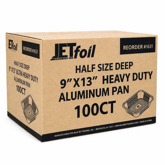 *WHOLESALE* 9×13 Half Size Aluminum Pans Disposable Heavy Duty Weight 100 Pack Aluminum Pans JetFoil