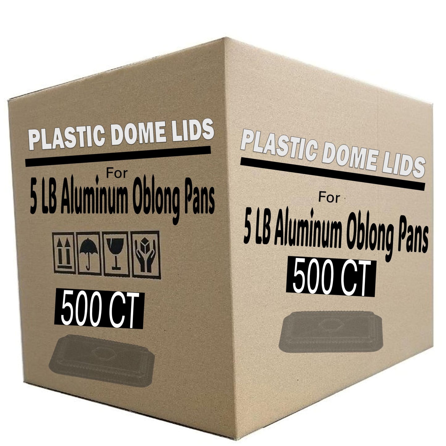 *WHOLESALE* Plastic Dome Lids For 5Lb Aluminum Oblong Pans 9.5" x 7" 500/case Disposable Lids VeZee 1 Case