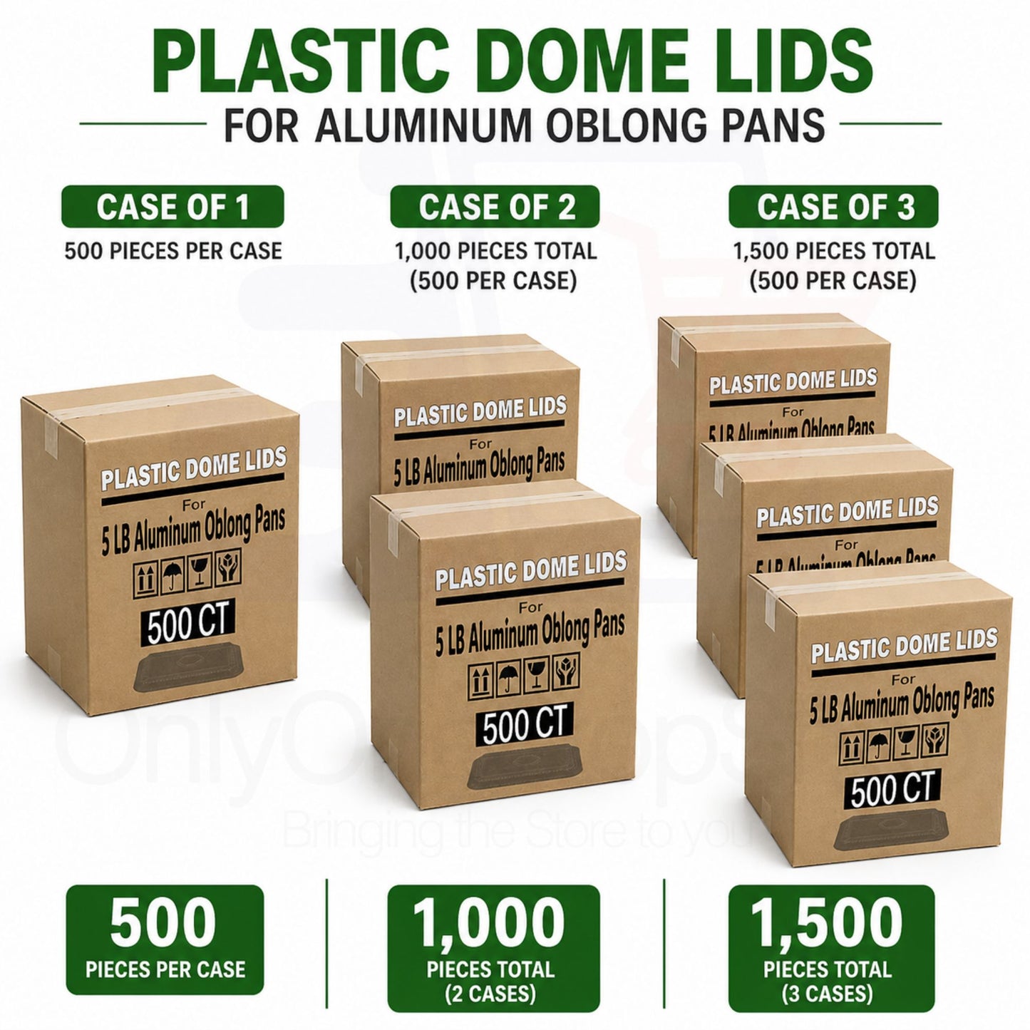 *WHOLESALE* Plastic Dome Lids For 5Lb Aluminum Oblong Pans 9.5" x 7" 500/case Disposable Lids VeZee