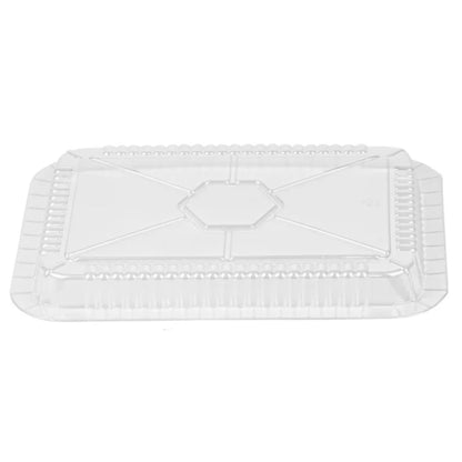 Dome Lids Plastic For 5Lb Aluminum Oblong Pans 9.5" x 7" Disposable Lids VeZee 10