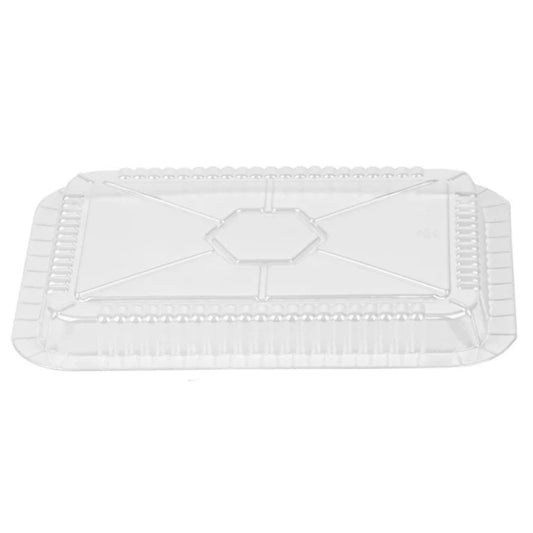 Dome Lids Plastic For 5Lb Aluminum Oblong Pans 9.5" x 7" Disposable Lids VeZee 10