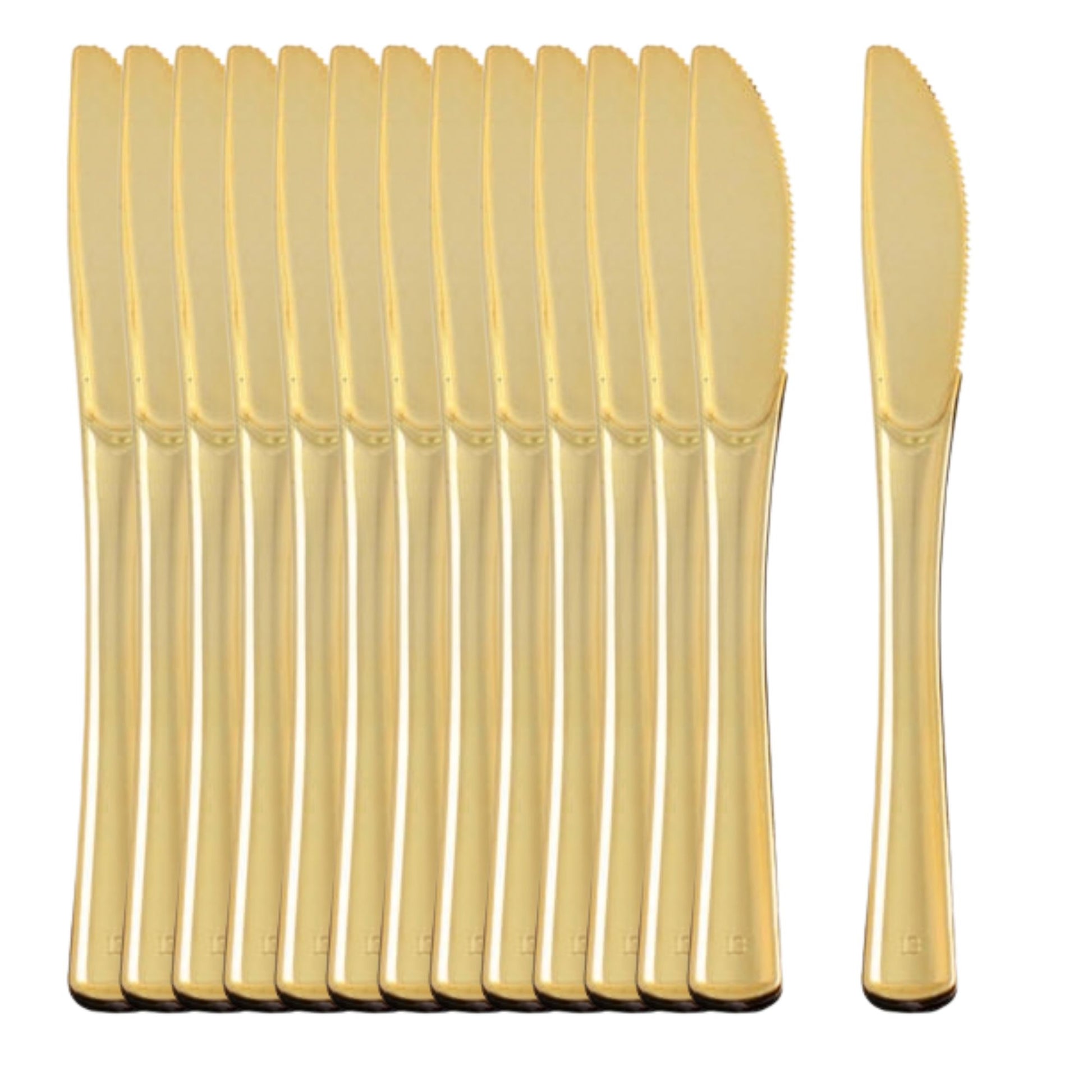 Dynasty Plastic Gold Knives Table Knives Blue Sky