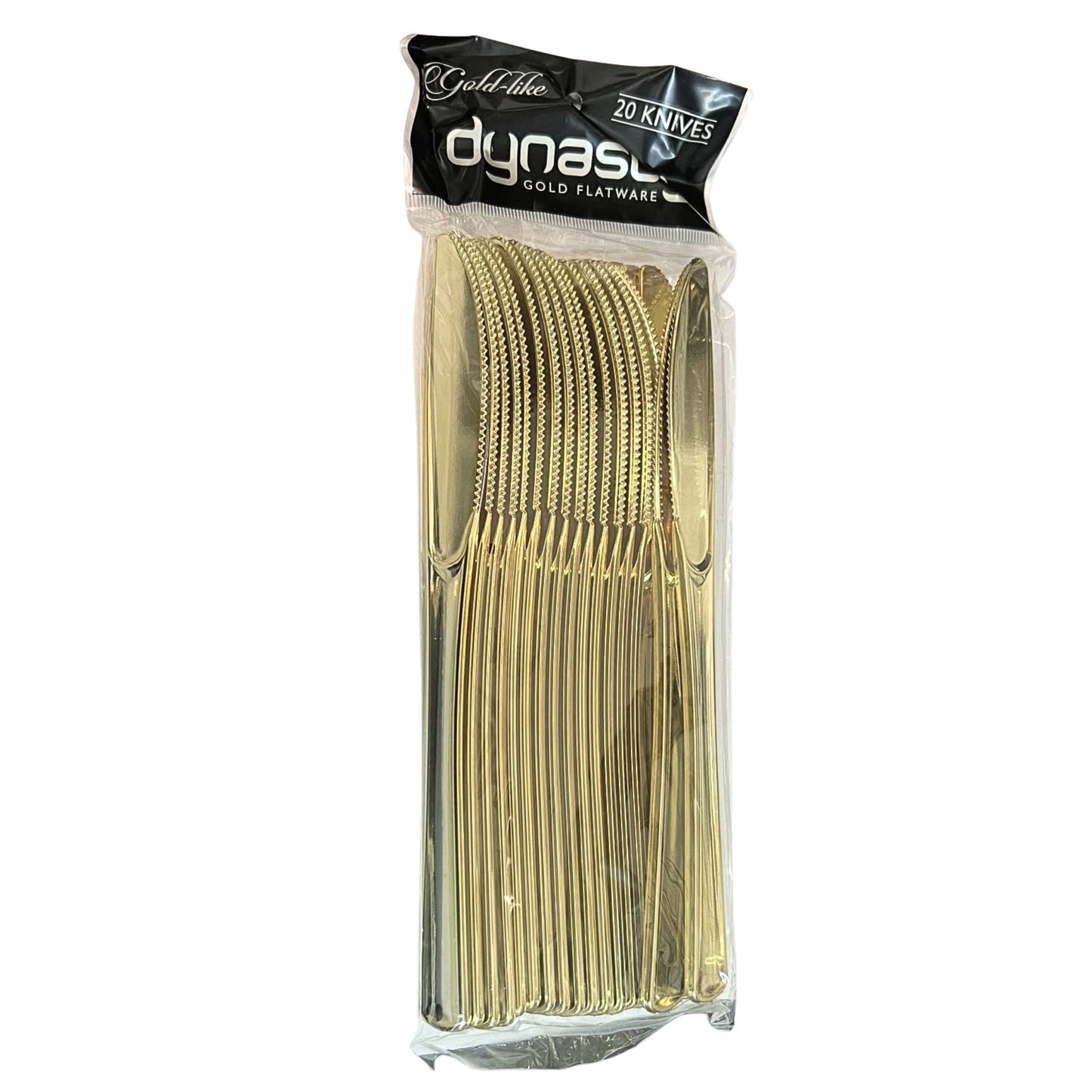 Dynasty Plastic Gold Knives Table Knives Blue Sky