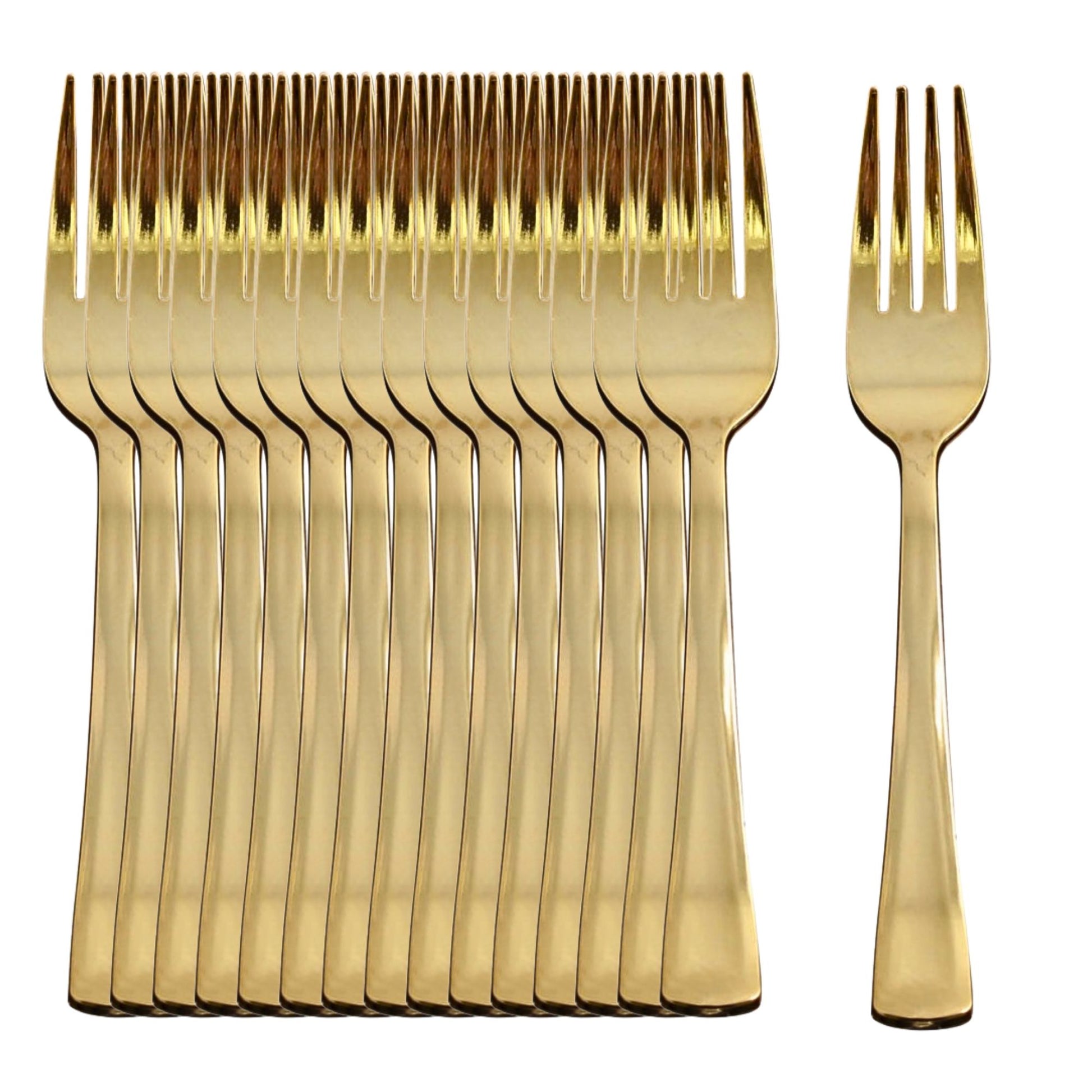 Dynasty Plastic Gold Forks Disposable Forks Blue Sky