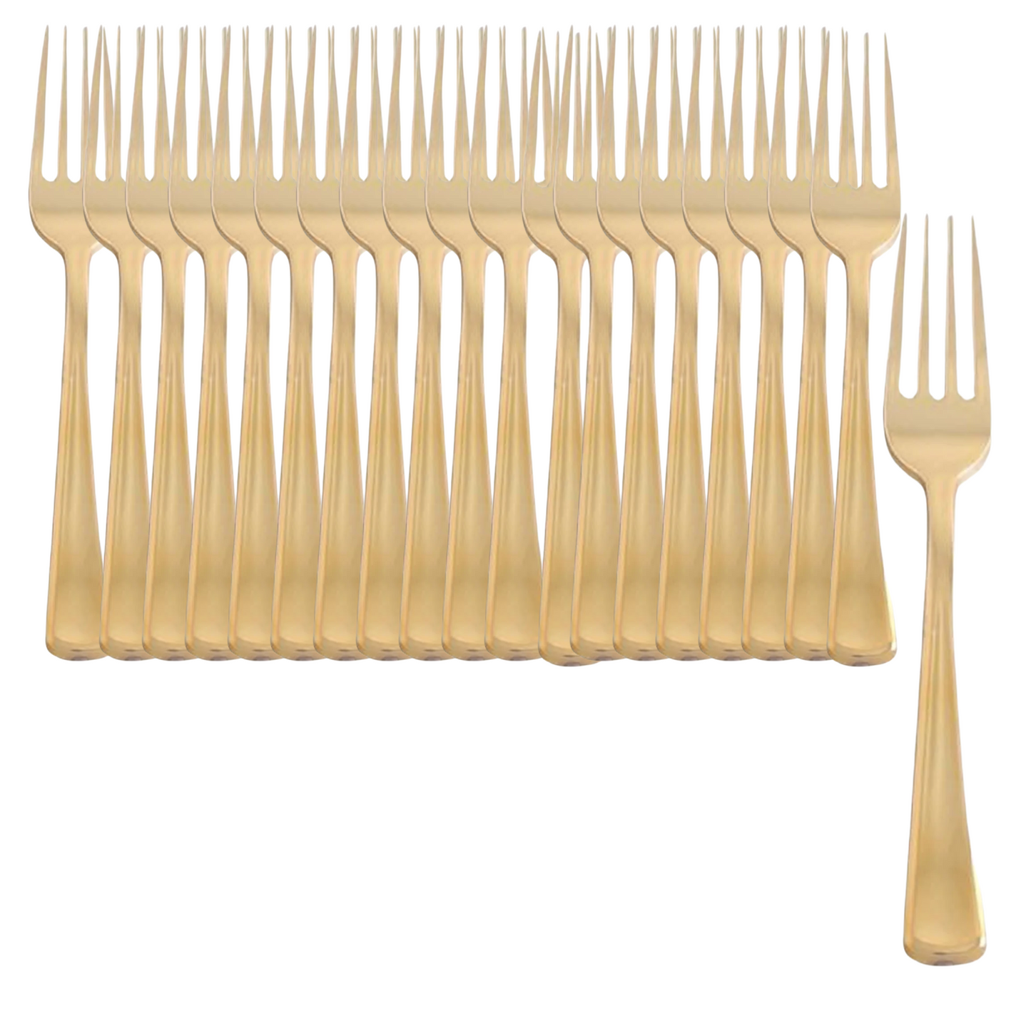 Dynasty Collection Plastic Gold Forks Tablesettings Blue Sky