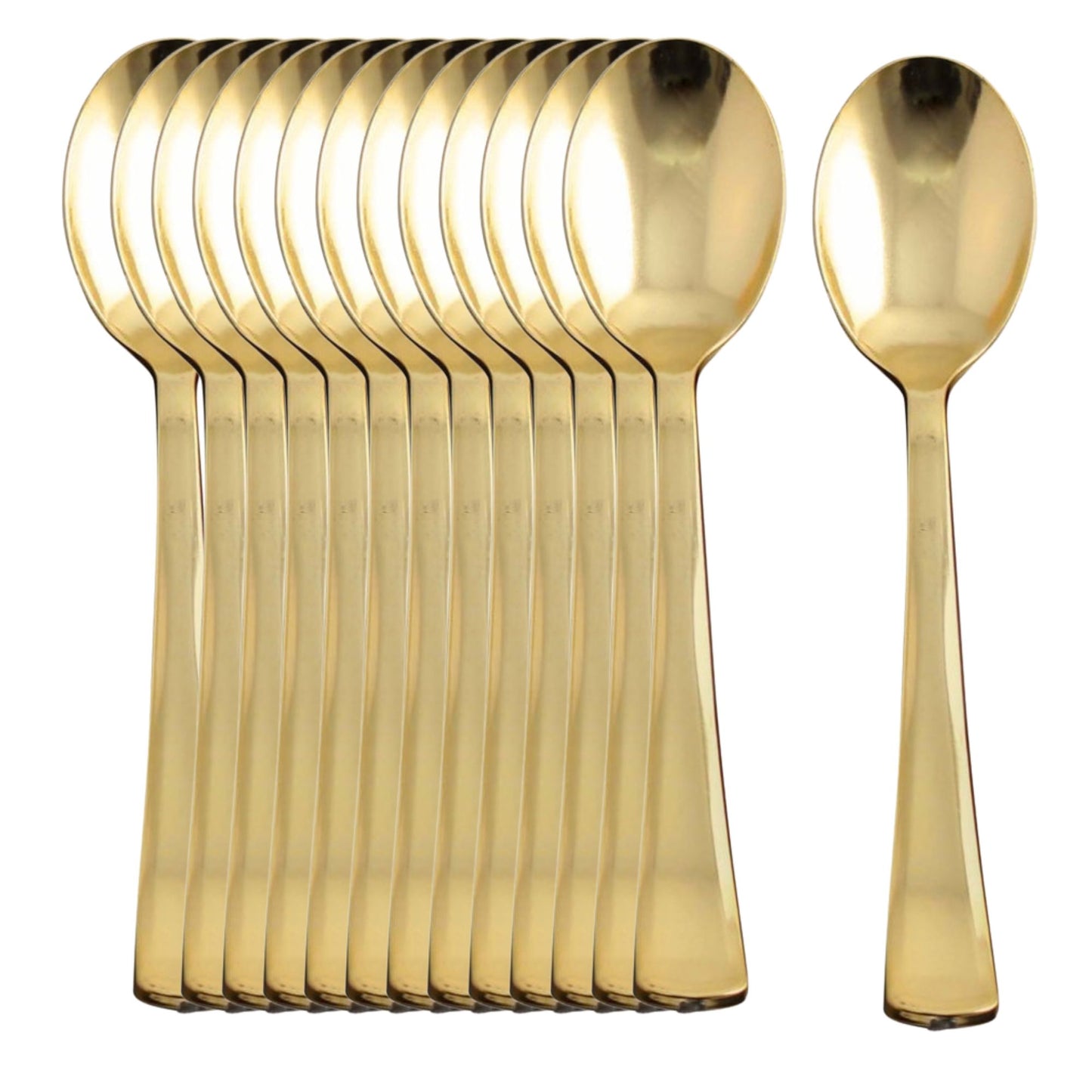 Dynasty Plastic Gold Spoons Disposable Spoons Blue Sky