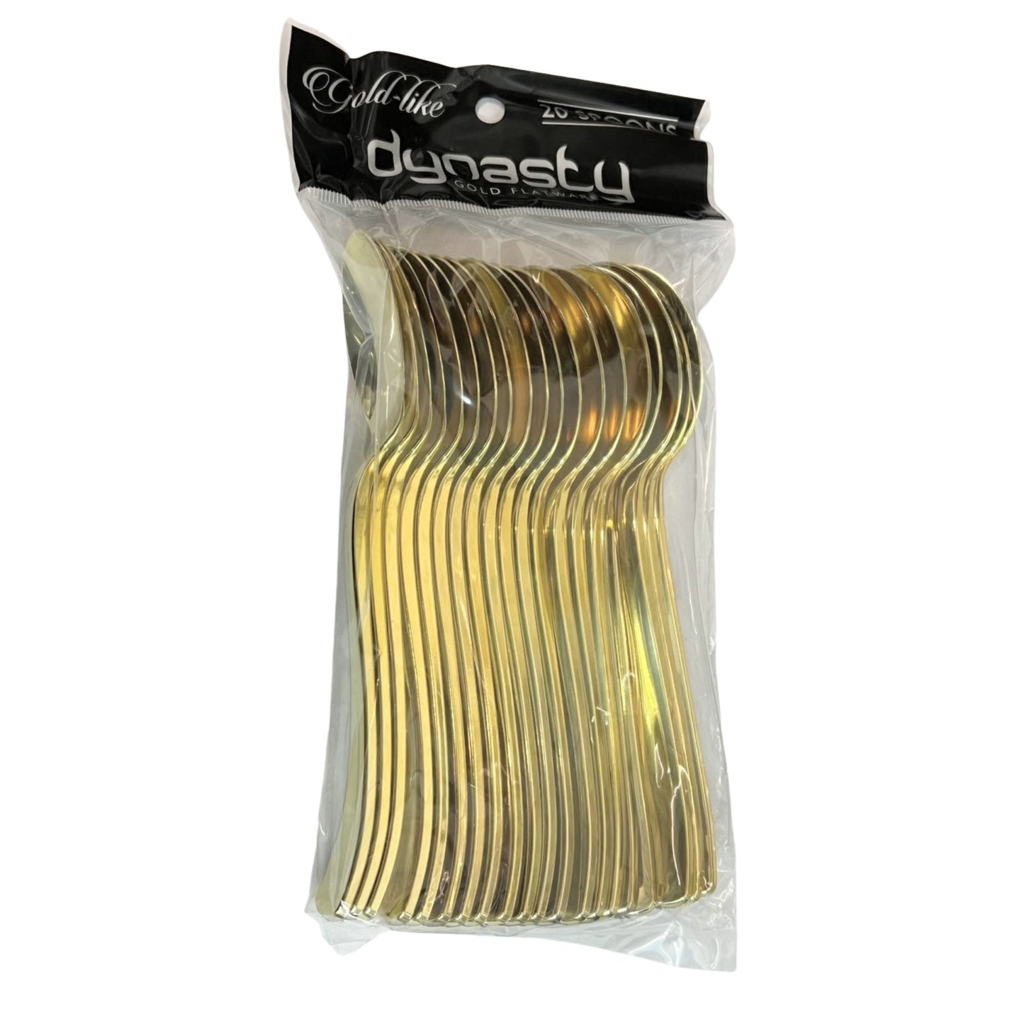 Dynasty Plastic Gold Spoons Disposable Spoons Blue Sky