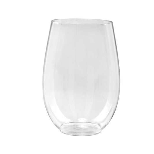 12oz Stemless Clear Wine Glasses Tumbler Disposable Plastic Tumblers Blue Sky