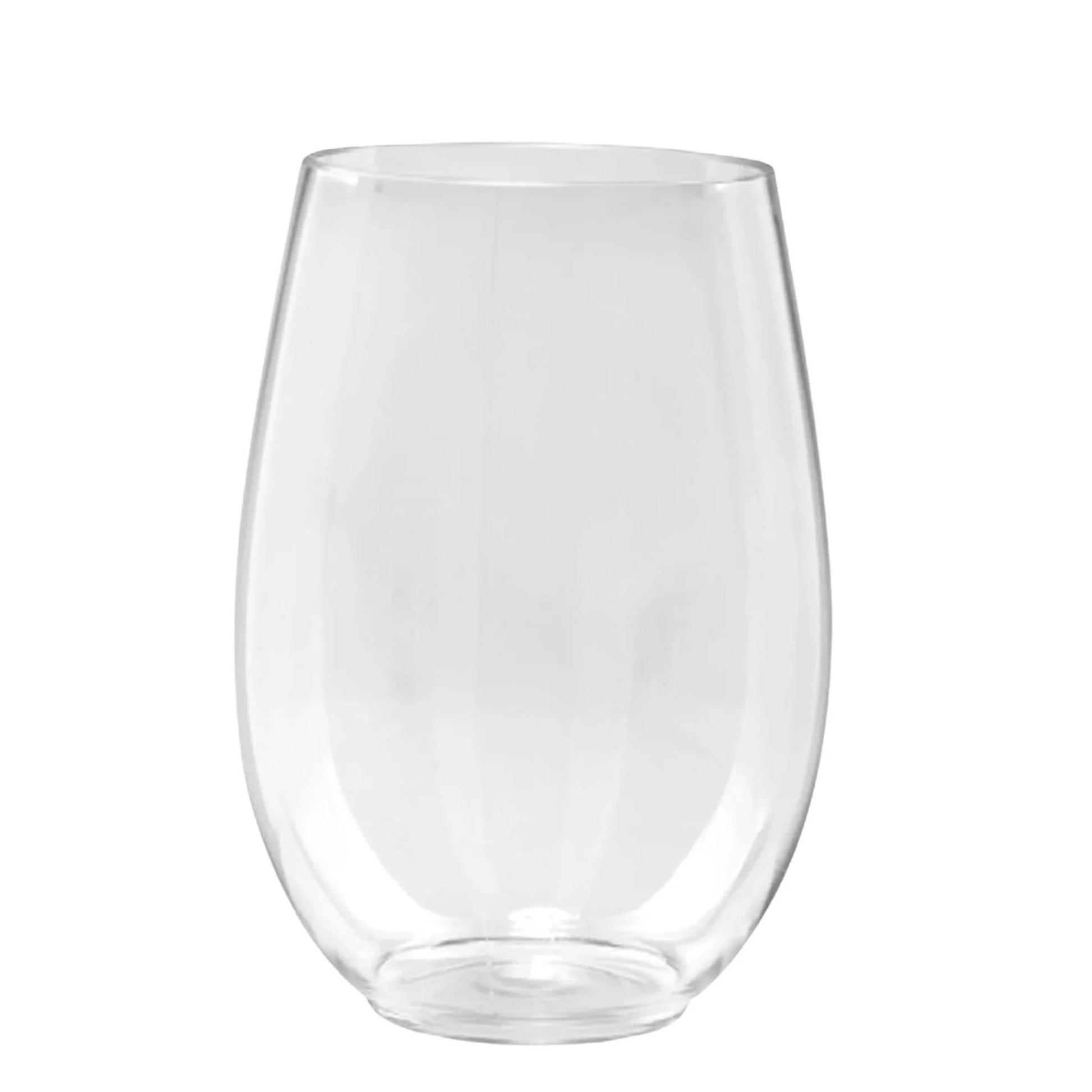 12oz Stemless Clear Wine Glasses Tumbler Disposable Plastic Tumblers Blue Sky