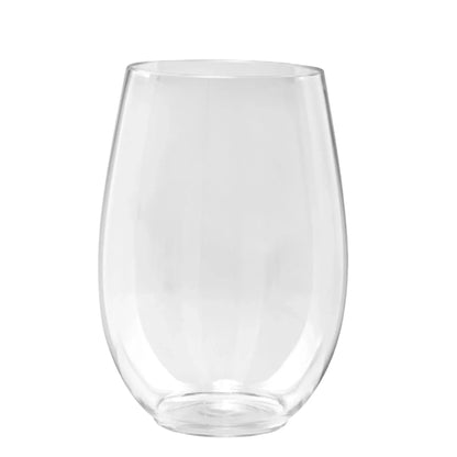 12oz Stemless Clear Wine Glasses Tumbler Disposable Plastic Tumblers Blue Sky
