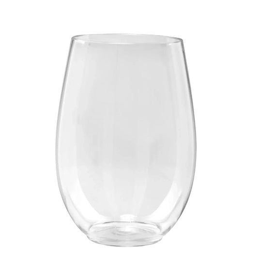 12oz Stemless Clear Wine Glasses Tumbler Disposable Plastic Tumblers Blue Sky