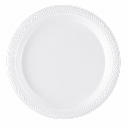 *WHOLESALE* 7" Lightweight White Salad Plates Disposable Plastic 800/Case Blue Sky