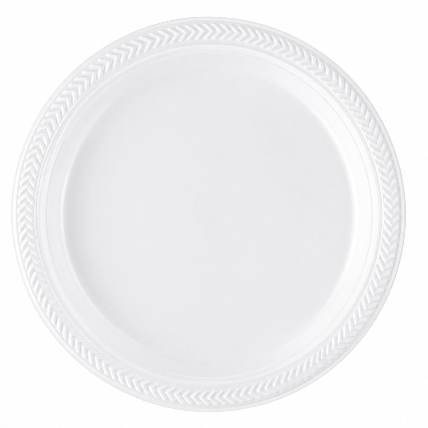 *WHOLESALE* 9" Lightweight White Dinner Plates Disposable Plastic 400/Case Blue Sky
