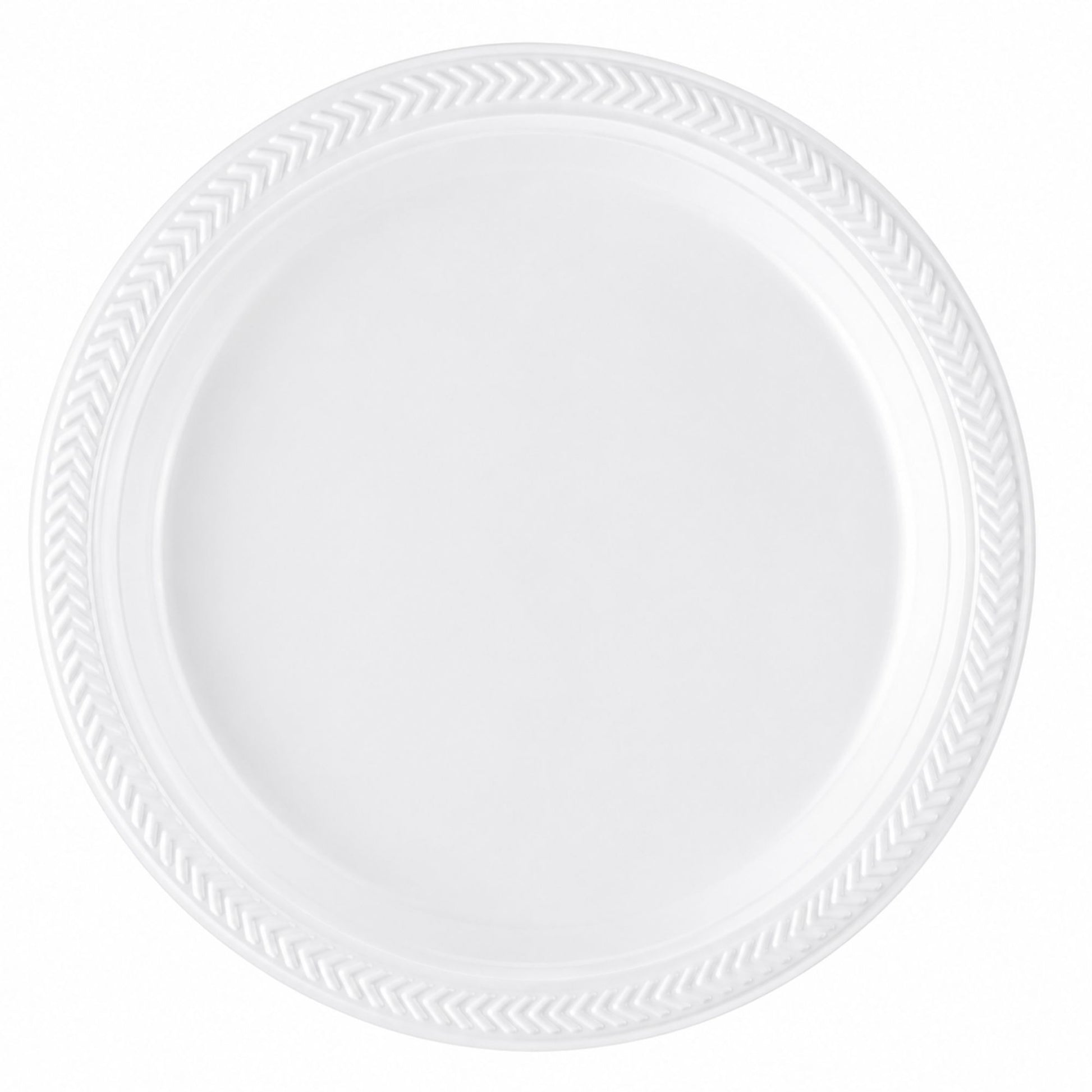 *WHOLESALE* 9" Lightweight White Dinner Plates Disposable Plastic 400/Case Blue Sky