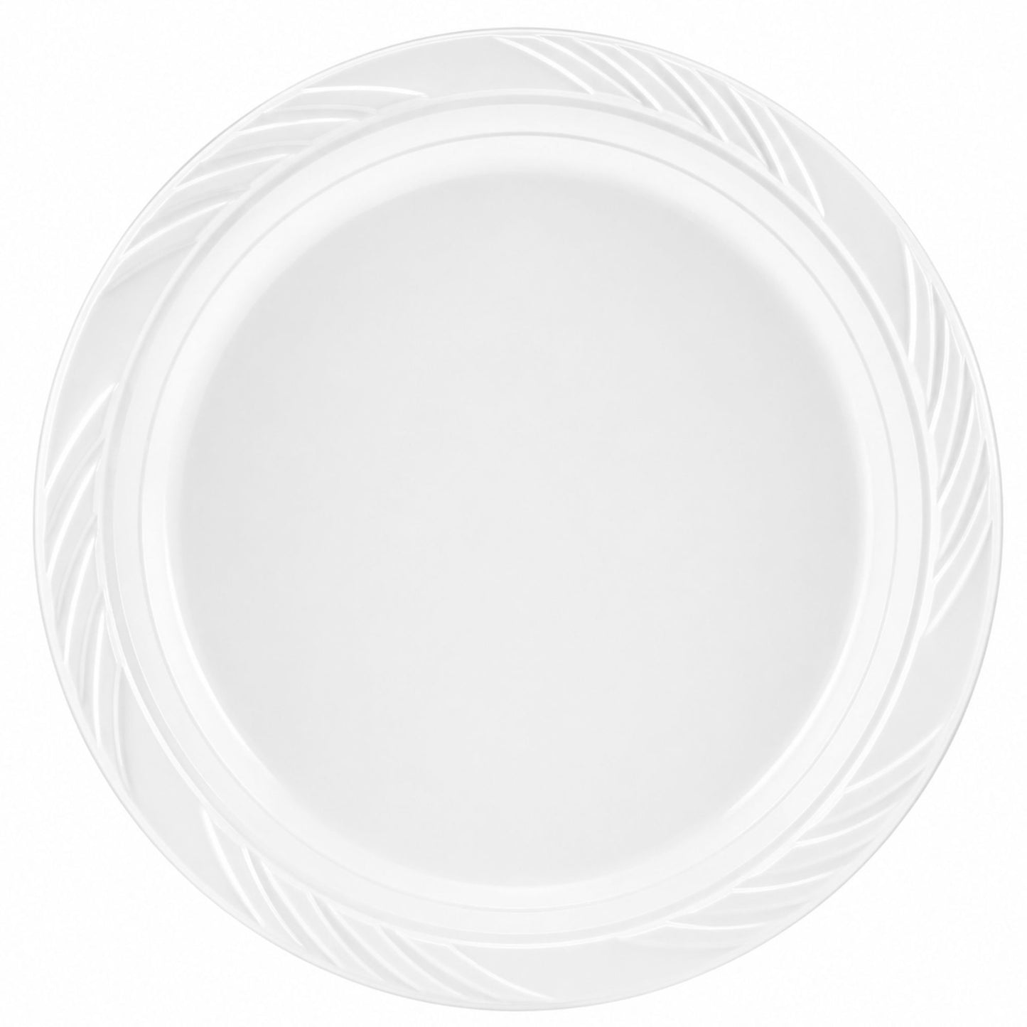 *WHOLESALE* 10" Lightweight White Dinner Plates Disposable Plastic 400/Case Blue Sky