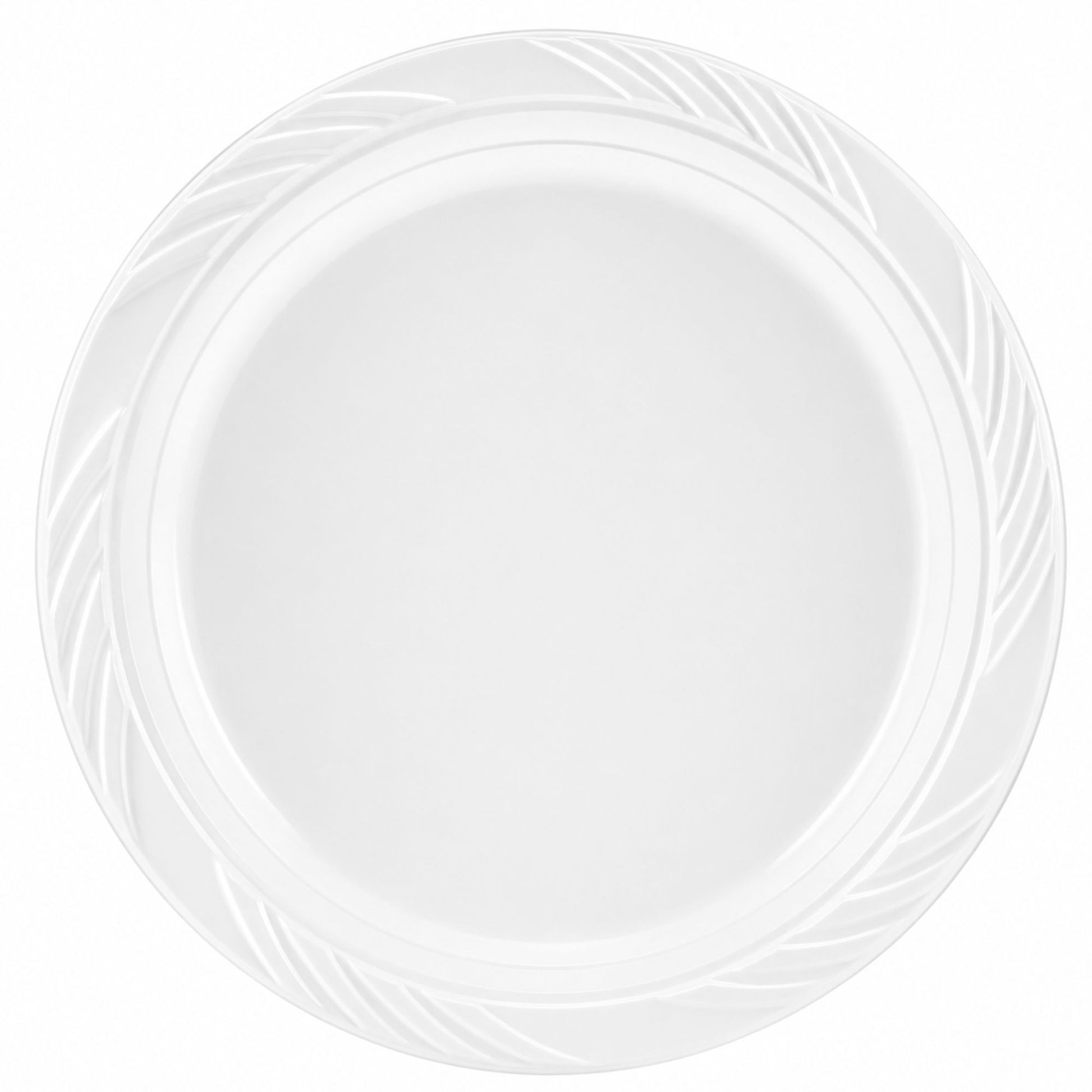 *WHOLESALE* 10" Lightweight White Dinner Plates Disposable Plastic 400/Case Blue Sky
