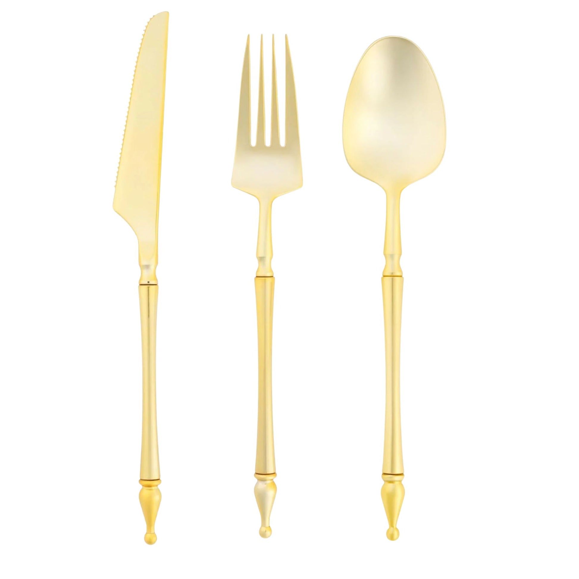 White With Gold Rim Plastic Dinnerware Set- Value Pack-Organic Disposable Tableware Decorline