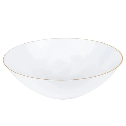White With Gold Rim Plastic Dinnerware Set- Value Pack-Organic Disposable Tableware Decorline