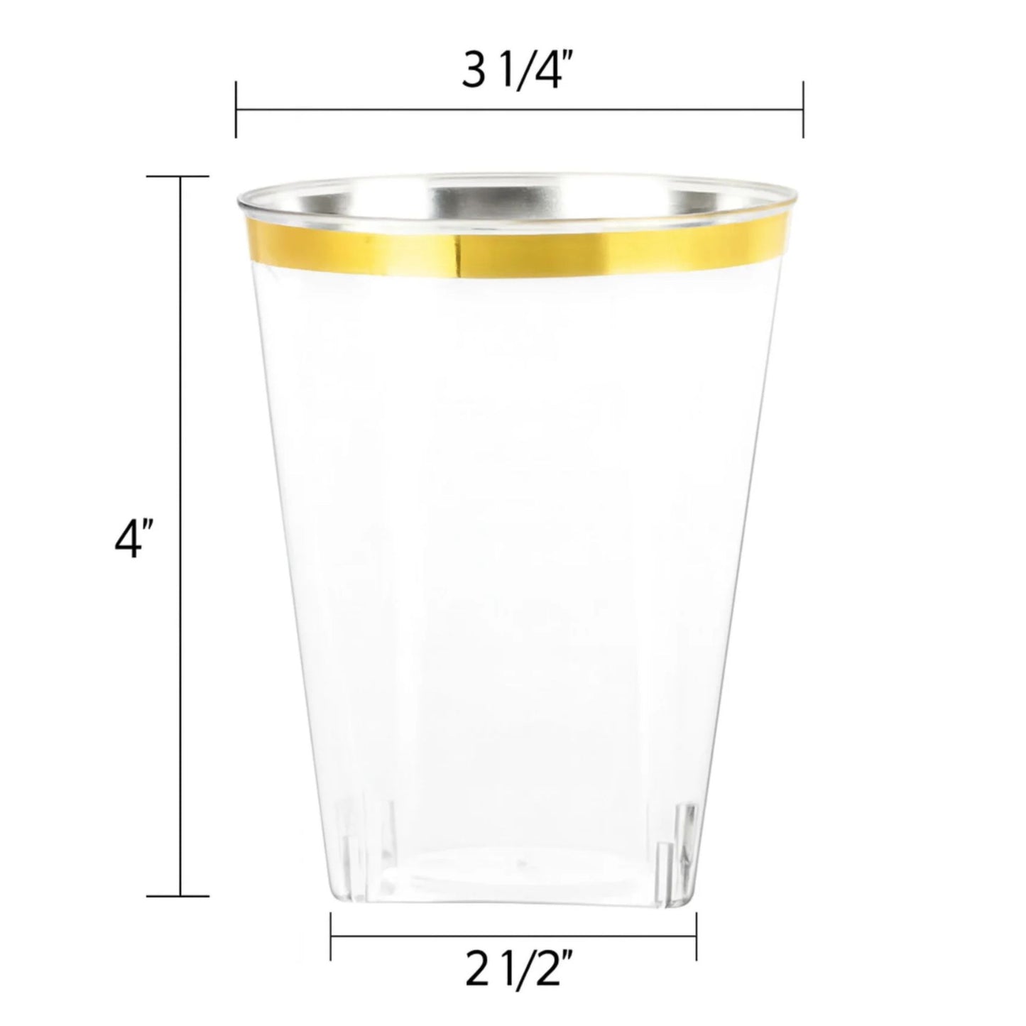 White With Gold Rim Plastic Dinnerware Set- Value Pack-Organic Disposable Tableware Decorline