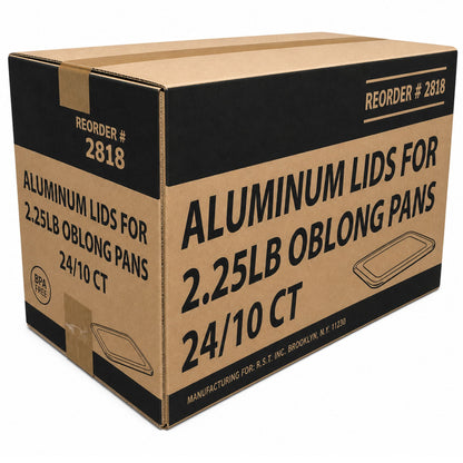 *WHOLESALE* 2.25Lb Oblong Aluminum Lid For Pan 8.25" x 5.75" 240/Case(Must bend edges of pan to fit) Disposable Food Container Lids VeZee