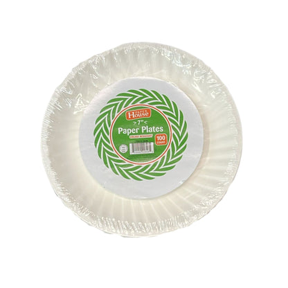 *WHOLESALE* 7" - Disposable - Uncoated - White - Lunch Plates | 1200 ct. Disposable Plates Blue Sky