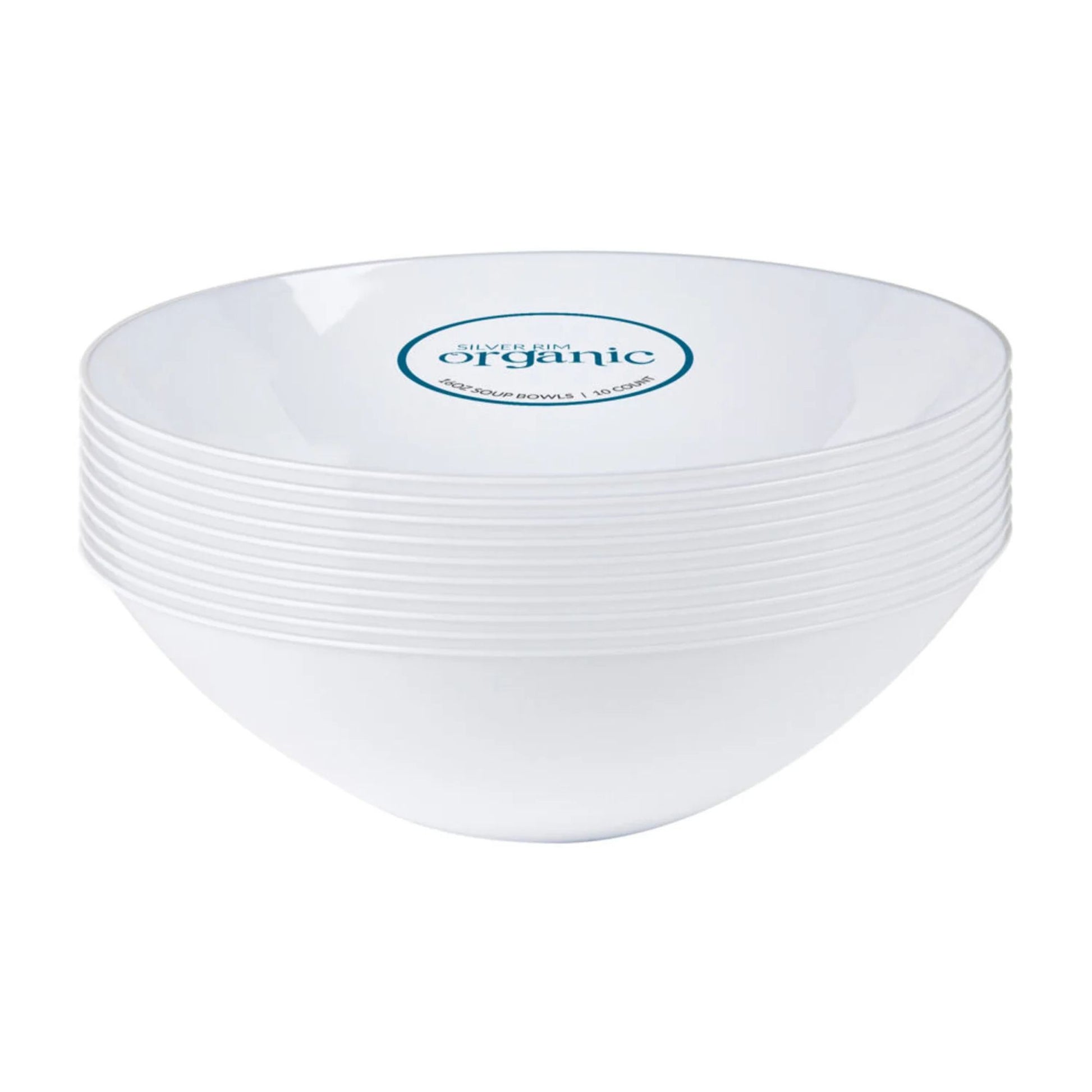 White Plastic Dinnerware Set- Value Pack-Organic Disposable Tableware Decorline