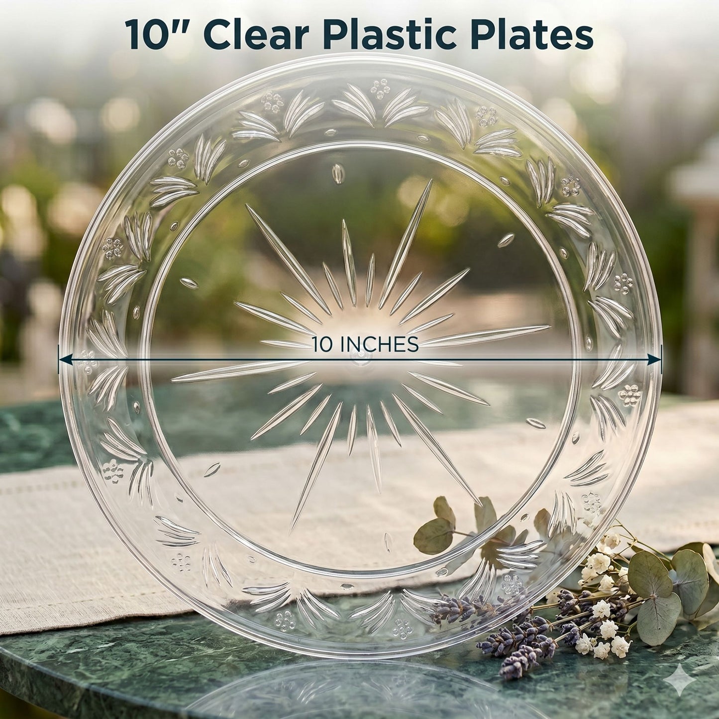 *JUMBO PACK* 10" Plastic Plates Disposable Disposable Plates Blue Sky