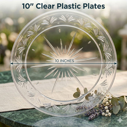 *JUMBO PACK* 10" Plastic Plates Disposable Disposable Plates Blue Sky