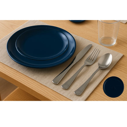 *BUY BULK* The Edge Collection Elegant Dark Blue Disposable Plastic Dinner Tableware COMBO Set Dinnerware Sets SIMCHA Collection