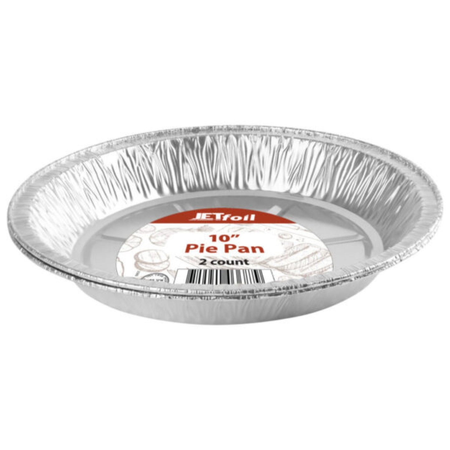 Jetfoil 10” Disposable Deep Heavy Weight Aluminum Foil Round Pie Pans –Oven Safe, Easy Cleanup Bakeware Jetfoil